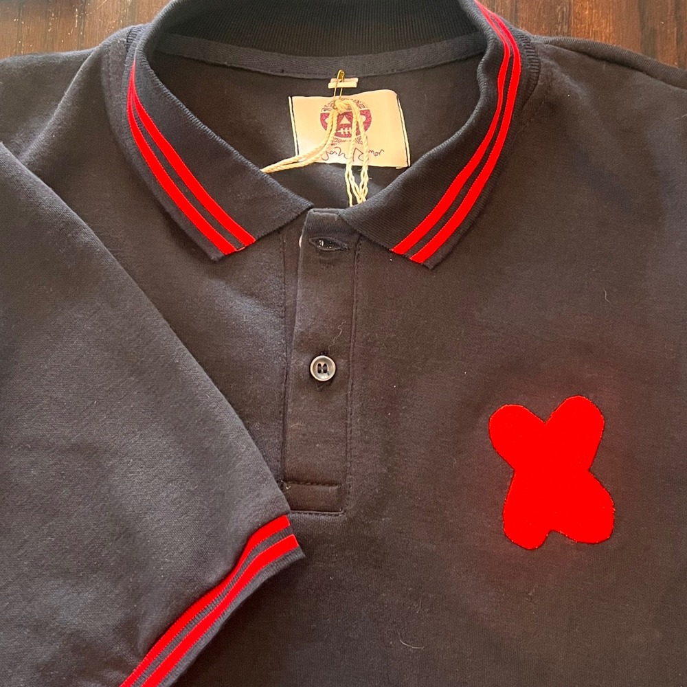 Mens Psycho Bunny Polo Shirt Black Red  Casual Short Sleeve‎  Rare limited